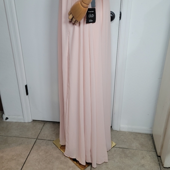Lulu's Heavenly Hues Blush Maxi Bridesmaid Prom V Neck Dress 43449 Size XS NWT - Picture 7 of 15